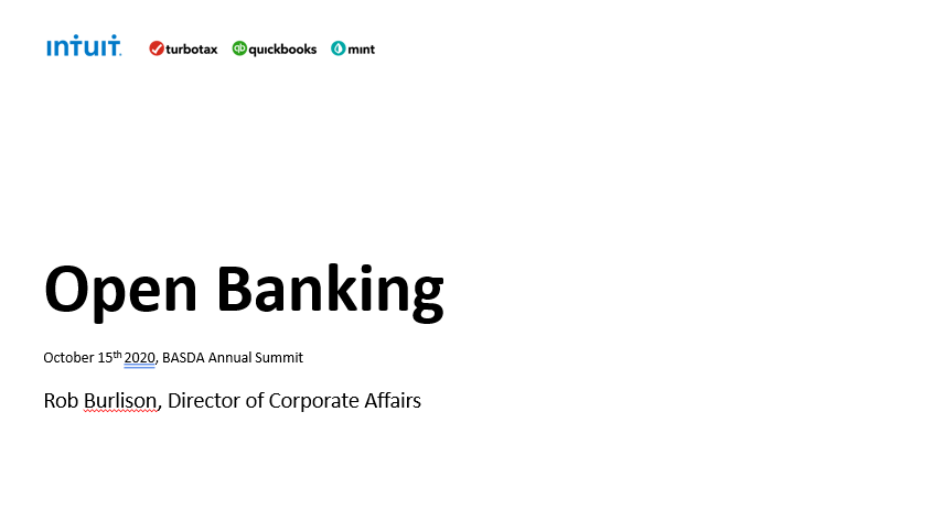 Open Banking Rob Burlison Intuit
