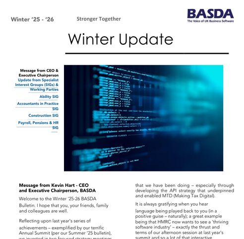 Screenshot of BASDA Winter Bulleting Front Cover