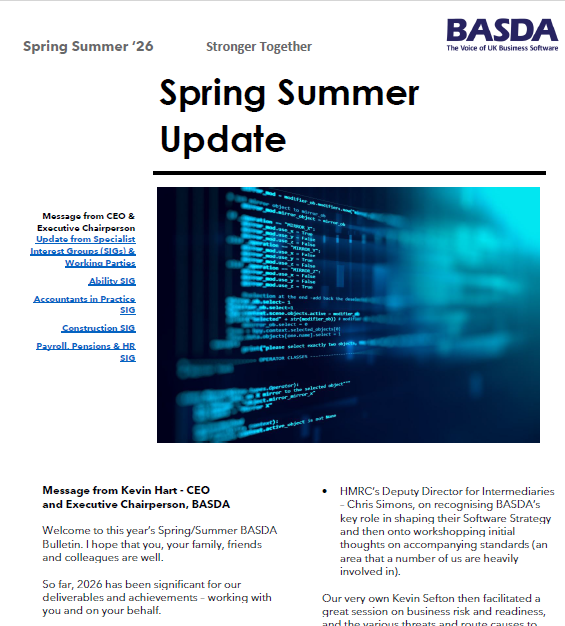 Front cover of BASDA Spring Summer 2026 Bulletin